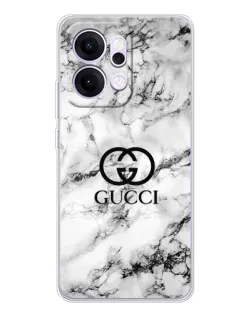 Чехол для OPPO Reno14 с картинкой «Gucci — мраморный шик»