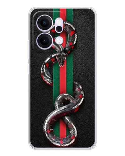Чехол для OPPO Reno14 с картинкой «Gucci — змея на полосе» Чехол для OPPO Reno14 с картинкой «Gucci — змея на полосе»