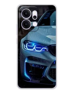 Чохол для OPPO Reno14 з картинкою «Погляд BMW з синіми фарами»