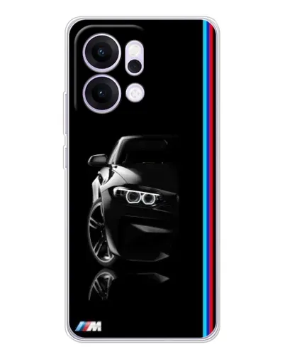 Чехол для OPPO Reno14 с картинкой «Силуэт BMW в темноте»