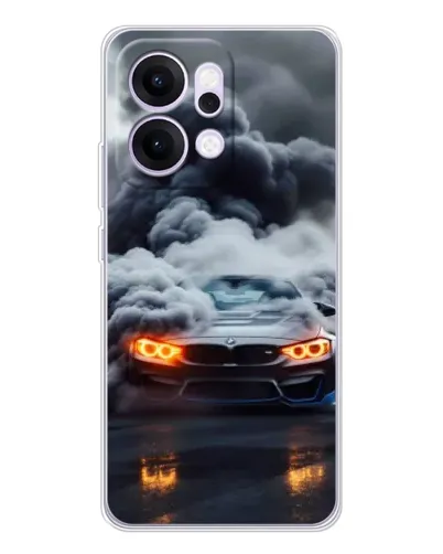 Чехол для OPPO Reno14 с картинкой «BMW в дыму»