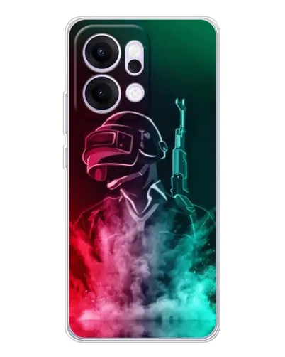Чехол для OPPO Reno14 с картинкой «PUBG — огненный воин»