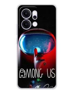 Чехол для OPPO Reno14 с картинкой «Красный импостер — макро» Чехол для OPPO Reno14 с картинкой «Красный импостер — макро»