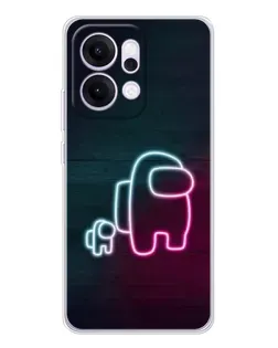 Чехол для OPPO Reno14 с картинкой «Among Us неон-арт» Чехол для OPPO Reno14 с картинкой «Among Us неон-арт»