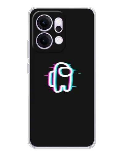 Чехол для OPPO Reno14 с картинкой «Among Us неон»