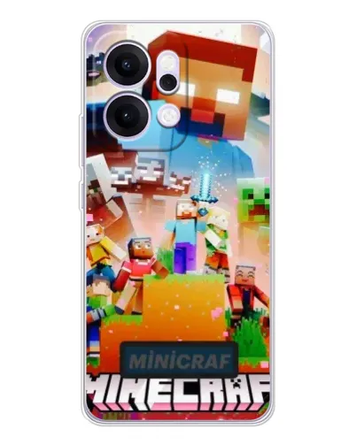 Чехол для OPPO Reno14 с картинкой «Minecraft герои игры»