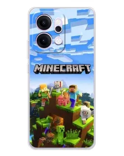 Чехол для OPPO Reno14 с картинкой «Minecraft классический мир»