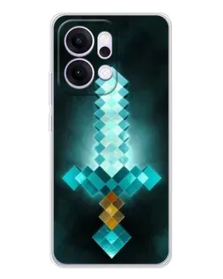 Чехол для OPPO Reno14 с картинкой «Алмазный меч неон»