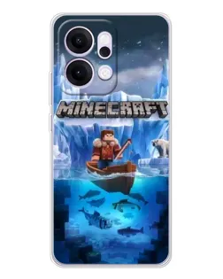 Чехол для OPPO Reno14 с картинкой «Minecraft ледяной мир»