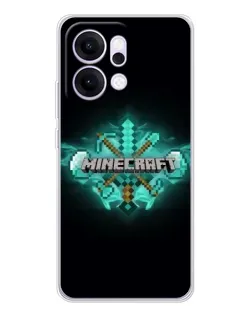 Чехол для OPPO Reno14 с картинкой «Minecraft Diamond лого»