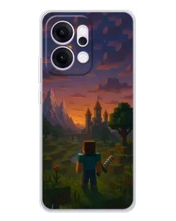 Чехол для OPPO Reno14 с картинкой «Стив у башни»