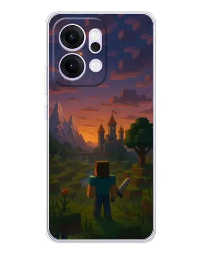 Чехол для OPPO Reno14 с картинкой «Стив у башни»