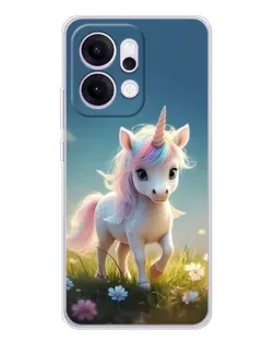 Чехол для OPPO Reno14 с картинкой «Единорог на поляне» Чехол для OPPO Reno14 с картинкой «Единорог на поляне»