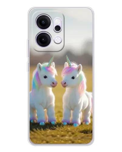 Чехол для OPPO Reno14 с картинкой «Пара единорогов» Чехол для OPPO Reno14 с картинкой «Пара единорогов»