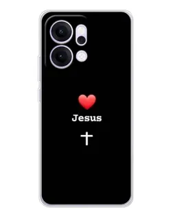 Чехол для OPPO Reno14 с картинкой «Сердце - Jesus» Чехол для OPPO Reno14 с картинкой «Сердце - Jesus»
