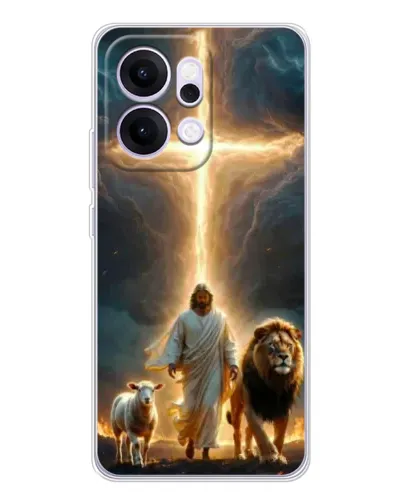 Чехол для OPPO Reno14 с картинкой «Лев Иуды и Свет»
