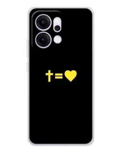 Чехол для OPPO Reno14 с картинкой «Сердце и Крест»