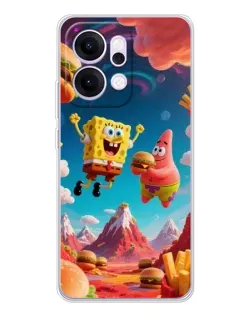 Чехол для OPPO Reno14 с картинкой «Космический фастфуд»
