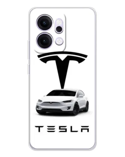 Чехол для OPPO Reno14 с картинкой «Tesla White Style»