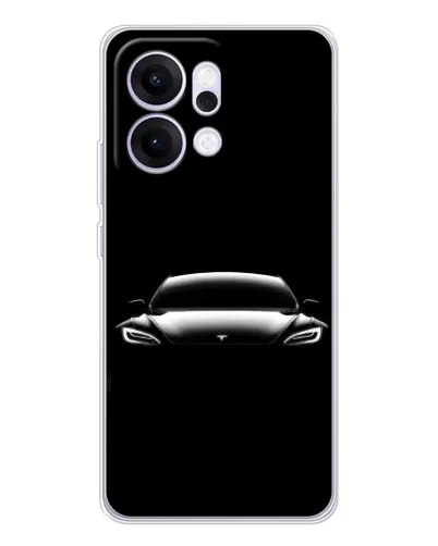 Чехол для OPPO Reno14 с картинкой «Фары Tesla Night»