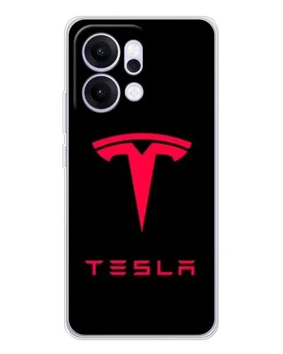 Чехол для OPPO Reno14 с картинкой «Tesla Red Logo»