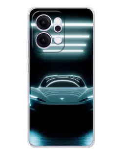 Чохол для OPPO Reno14 з картинкою «Tesla в неоні» Чохол для OPPO Reno14 з картинкою «Tesla в неоні»