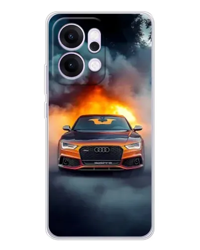 Чехол для OPPO Reno14 с картинкой «Audi в огненном дыму» Чехол для OPPO Reno14 с картинкой «Audi в огненном дыму»