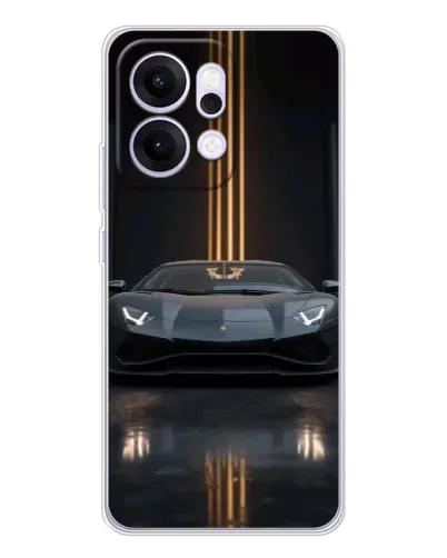 Чехол для OPPO Reno14 с картинкой «Lamborghini золотые линии»