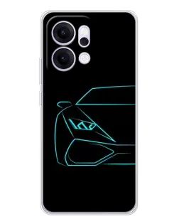 Чехол для OPPO Reno14 с картинкой «Голубой силуэт Lamborghini» Чехол для OPPO Reno14 с картинкой «Голубой силуэт Lamborghini»