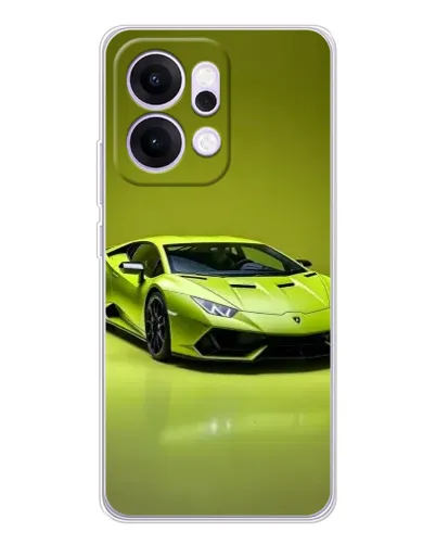 Чехол для OPPO Reno14 с картинкой «Салатовый Lamborghini Huracan»