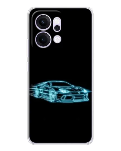 Чехол для OPPO Reno14 с картинкой «Неоновый контур Lamborghini»