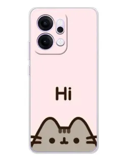 Чехол для OPPO Reno14 с картинкой «Пушин говорит Hi» Чехол для OPPO Reno14 с картинкой «Пушин говорит Hi»