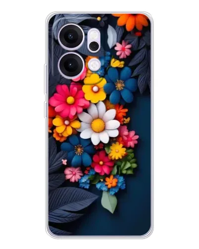 Чехол для OPPO Reno14 с картинкой «Цветочная феерия»
