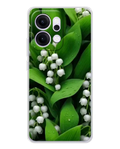 Чехол для OPPO Reno14 с картинкой «Ландыши в зелени»