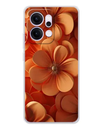 Чехол для OPPO Reno14 с картинкой «Оранжевый макро цветок»