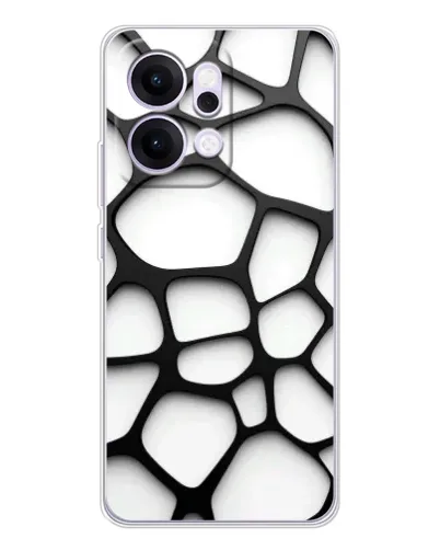 Чехол для OPPO Reno14 с картинкой «Белая объемная сетка»