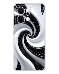 Чехол для OPPO Reno14 с картинкой «Черно-белая спираль» Чехол для OPPO Reno14 с картинкой «Черно-белая спираль»