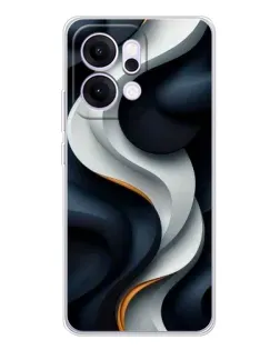 Чехол для OPPO Reno14 с картинкой «Объемные черно-белые ленты» Чехол для OPPO Reno14 с картинкой «Объемные черно-белые ленты»