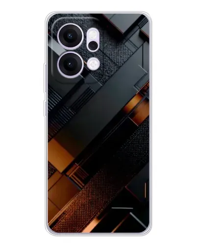 Чехол для OPPO Reno14 с картинкой «Черные геометрические блоки»