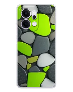 Чехол для OPPO Reno14 с картинкой «Яркая неоновая галька»