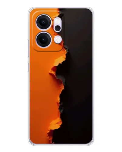 Чехол для OPPO Reno14 с картинкой «Оранжевый разлом»