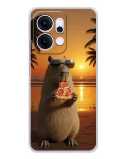 Чехол для OPPO Reno14 с картинкой «Капибара с пиццей» Чехол для OPPO Reno14 с картинкой «Капибара с пиццей»