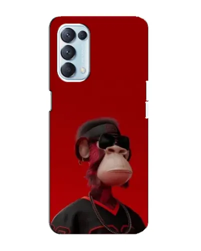 Чехол для OPPO Reno5 4G с картинкой «Bored Ape в красном»