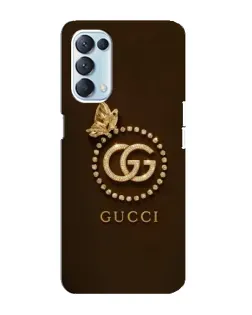 Чехол для OPPO Reno5 4G с картинкой «Gucci — золотая бабочка»