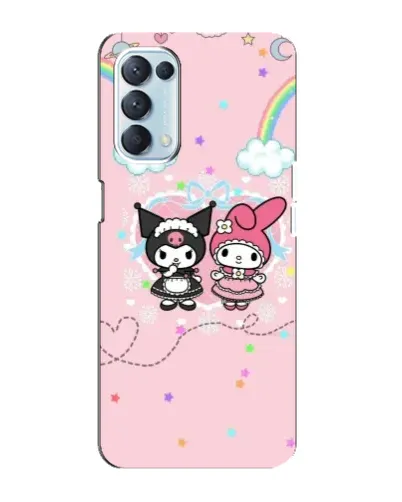 Чехол для OPPO Reno5 4G с картинкой «My Melody и Kuromi» Чехол для OPPO Reno5 4G с картинкой «My Melody и Kuromi»