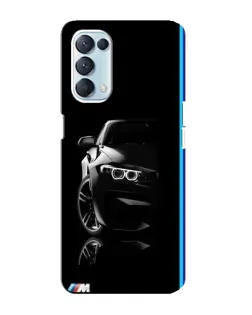 Чехол для OPPO Reno5 4G с картинкой «Силуэт BMW в темноте»
