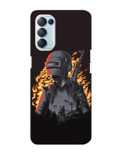 Чехол для OPPO Reno5 4G с картинкой «PUBG — огненный силуэт»