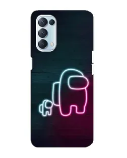 Чехол для OPPO Reno5 4G с картинкой «Among Us неон-арт»