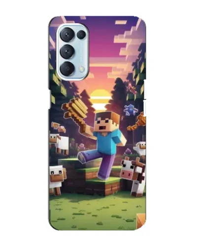 Чехол для OPPO Reno5 4G с картинкой «Стив на ферме»