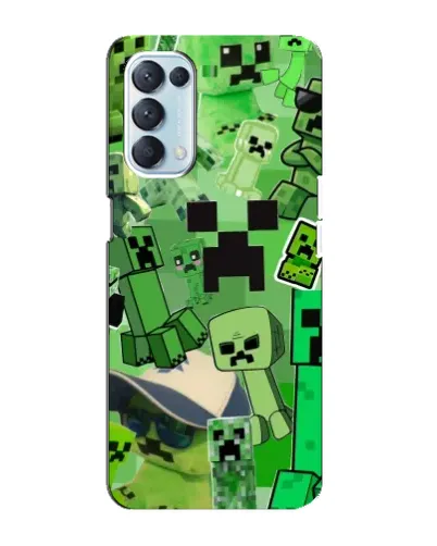 Чехол для OPPO Reno5 4G с картинкой «Криперы Minecraft»